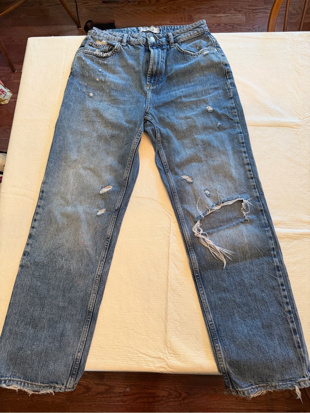We The Free x Free People Vintage-Distressed Blue Jeans Size 29